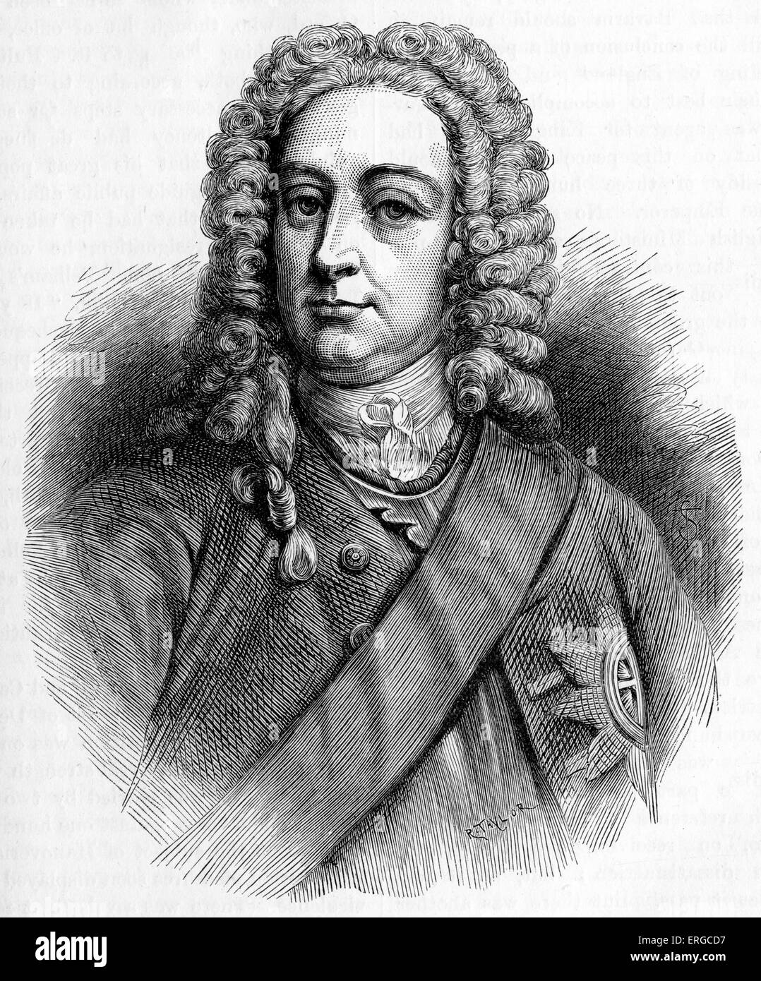 König George II - Porträt: 30. Oktober 1683 – 25. Oktober 1760. Regierte als König von Großbritannien und Irland von 1727 bis zu seinem Stockfoto