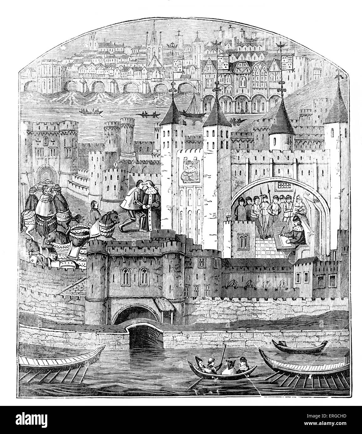 Tower von London im 15. Jahrhundert. Stockfoto