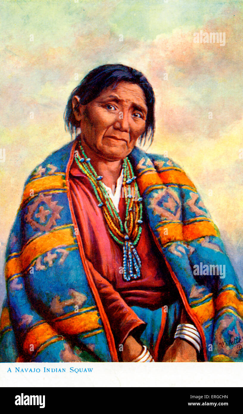 Ein Navajo Indianerin: die Tochter des letzten Navajo-Häuptlings Manuelito.  Aus der indischen Frauen-Serie von Raphael veröffentlicht Stockfoto