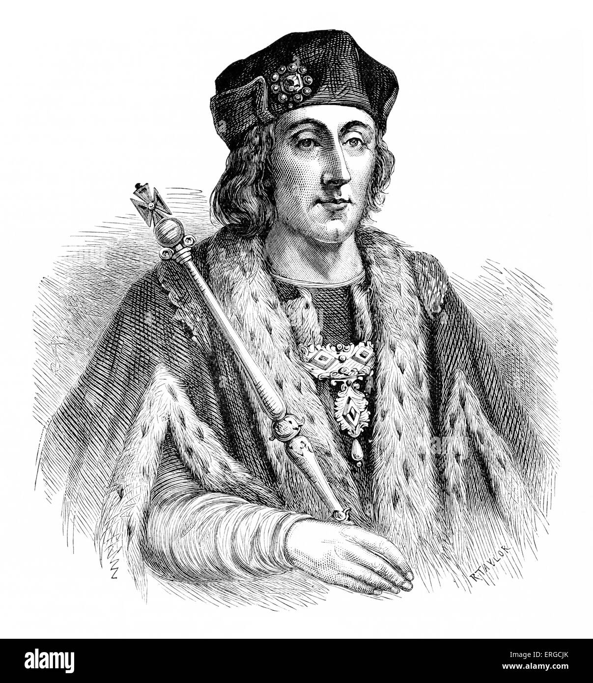 Henry VII von England - Porträt. König von England und Lord von Irland von seiner Beschlagnahme der Kronenordens am 22 August 1485 bis zu seinem Stockfoto