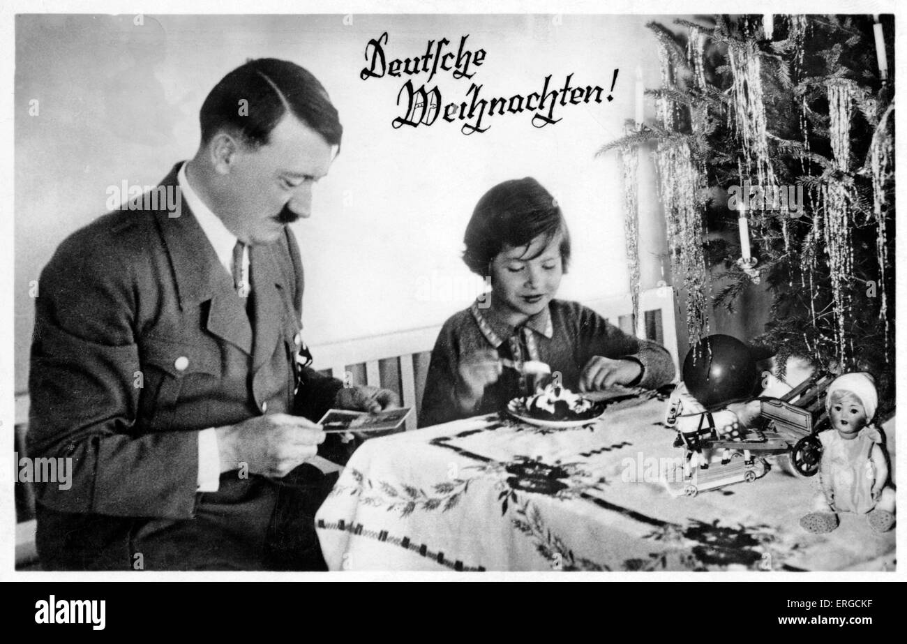 Adolf Hitler mit einem Kind. Österreich geborene deutsche Politiker und der Führer der nationalsozialistischen Deutschen Arbeiterpartei: 20 Stockfoto