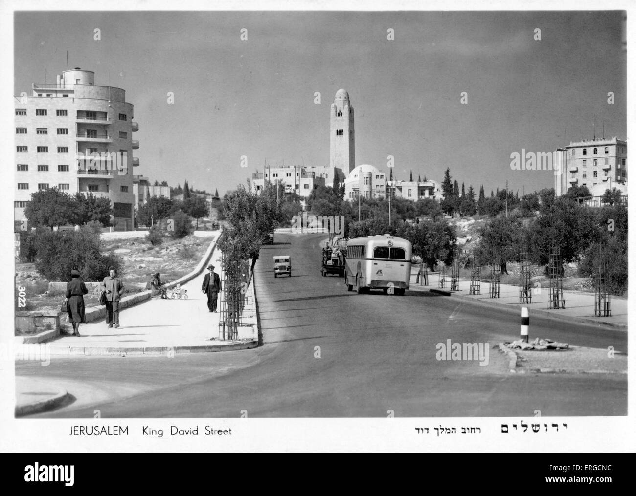 Jerusalem. König David Street. c. der 1930er Jahre (Turm des YMCA Gebäude im Hintergrund sichtbar) Stockfoto