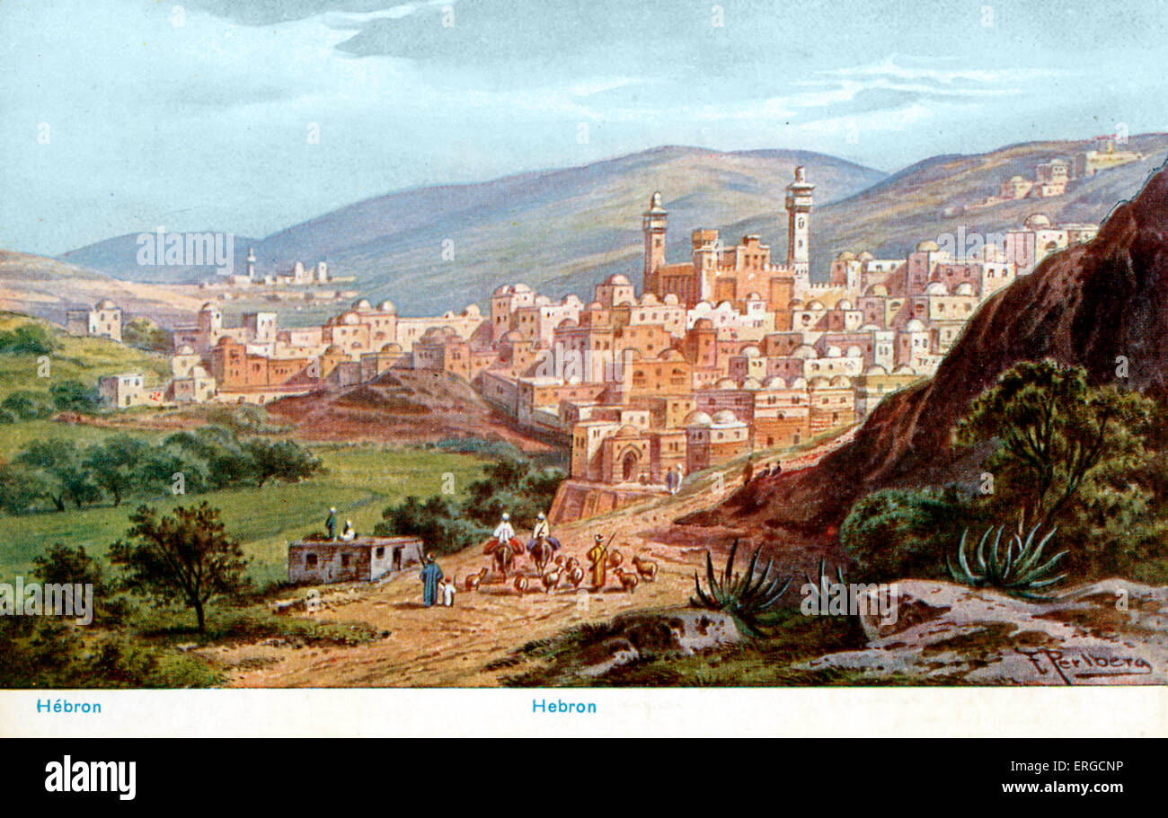 Stadt von Hebron im späten 19. Jahrhundert. Stockfoto