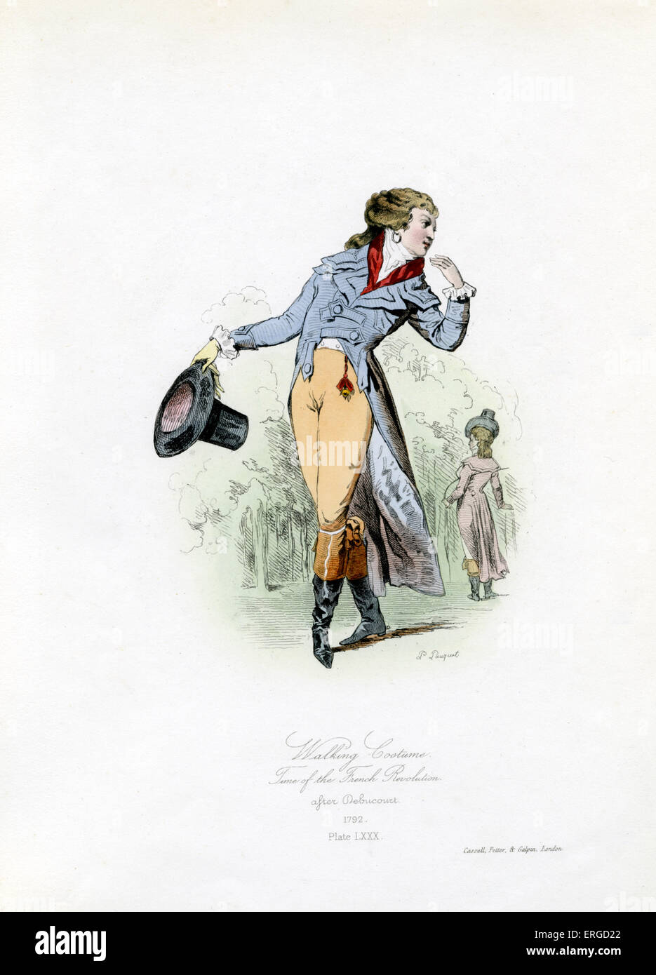 Kleidung während der französischen Revolution 1792 - vom Kupferstich von Polidor Pauquet nach Debucourt Fuß. Französische Revolution: Stockfoto