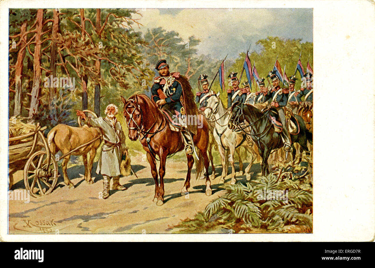 Lanzenreiter des Regiments Posen auf Patrouille, 1831 (polnische Regiment). Polnisch-russischen Krieg, 1830-1831 (Polen war besiegt). Stockfoto