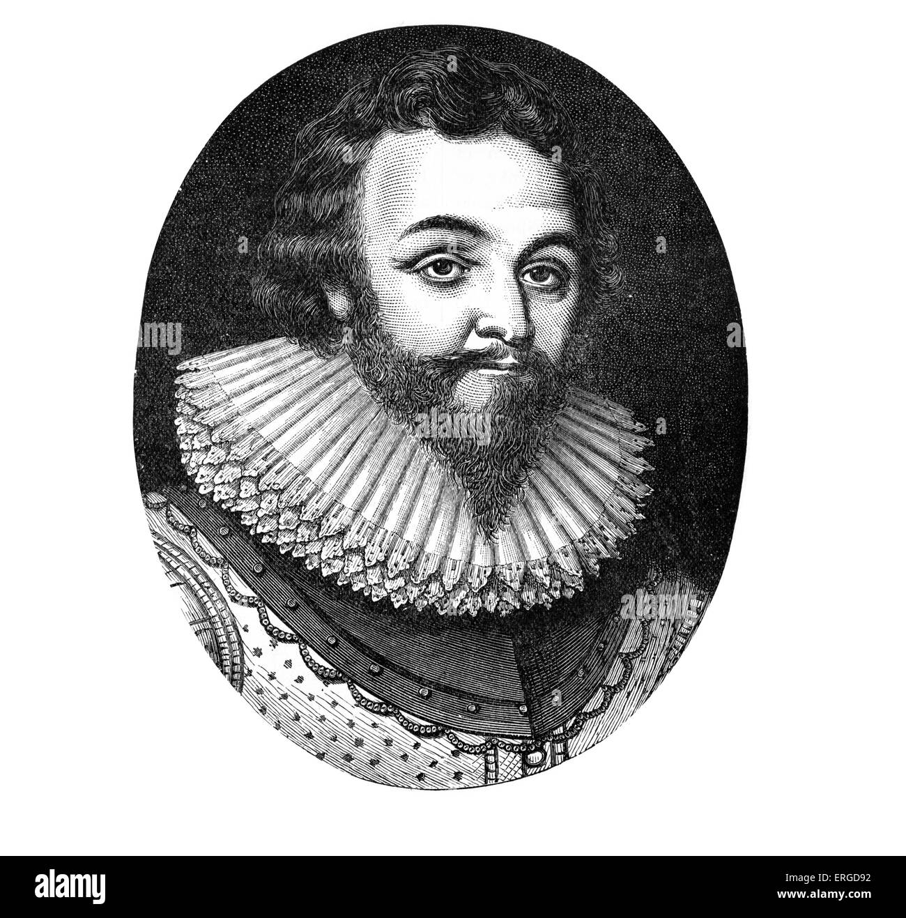 Englischer Admiral und Freibeuter. Zweite Person die Welt umrunden: 1540 – 27 Januar 1596. Stockfoto