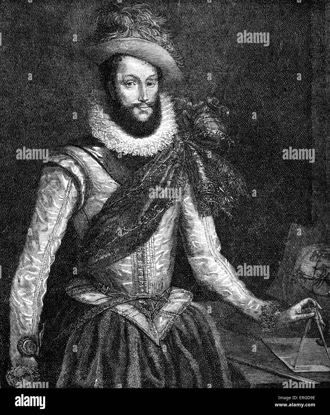 Sir Walter Raleigh. Englischer Schriftsteller, Dichter, Höfling und Explorer, C 1552 – 29. Oktober 1618. Stockfoto Sir Walter Raleigh. Englischer Schriftsteller, Dichter, Höfling und Explorer, C 1552 – 29. Oktober 1618. Stockfoto