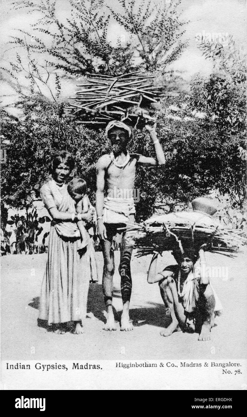 Indischen Zigeuner in Chennai, Indien. Es ist möglich, dass sie die Domba ethnischen / sozialen Gruppe durch Tamil Nadu große Domba Bevölkerung angehören. Stockfoto