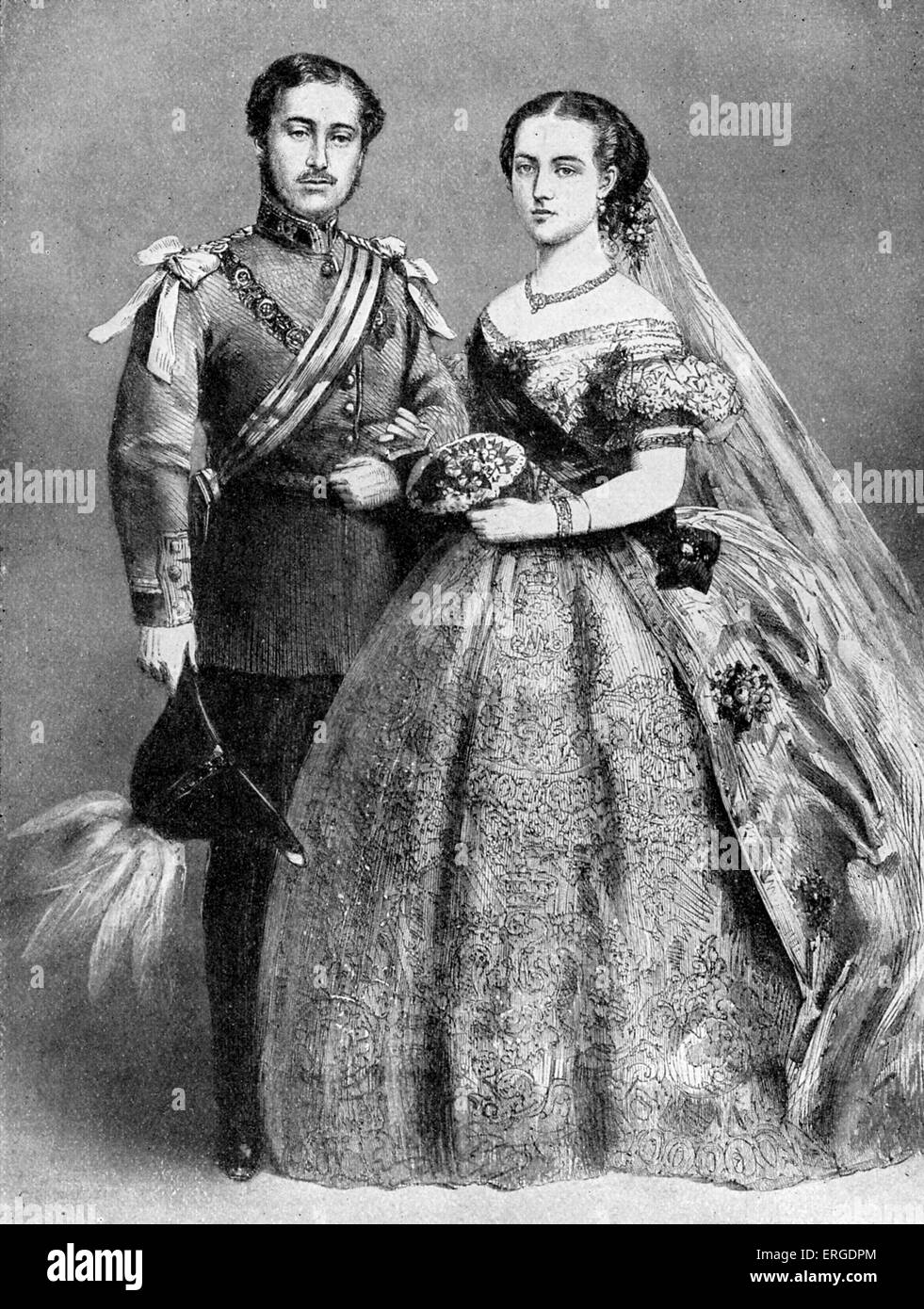 Prince Of Wales und Alexandra von Dänemark - nach ihrer Heirat am 10. März 1863 an Str. Georges Kapelle, Windsor. Zukunft Stockfoto
