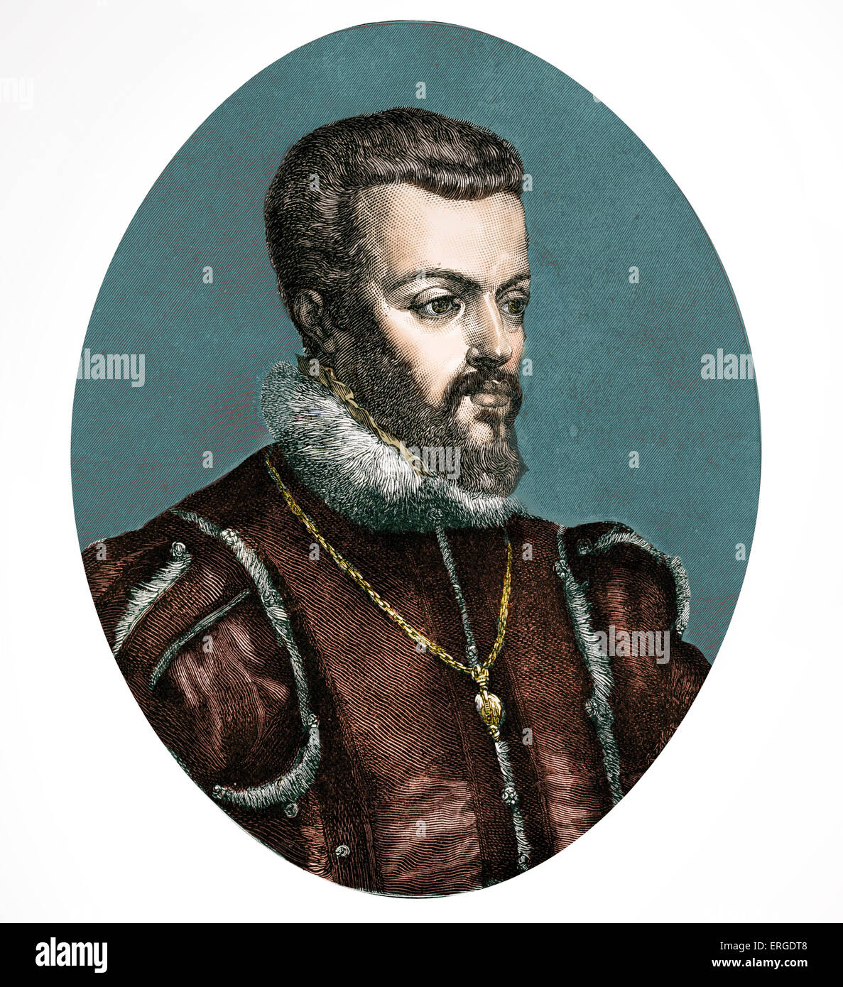 Philipp II. von Spanien. König von Spanien, Portugal, Neapel und Sizilien. Ehemann Maria i. von England (1556-1558). Am 21. Mai 1527 – 13 Stockfoto