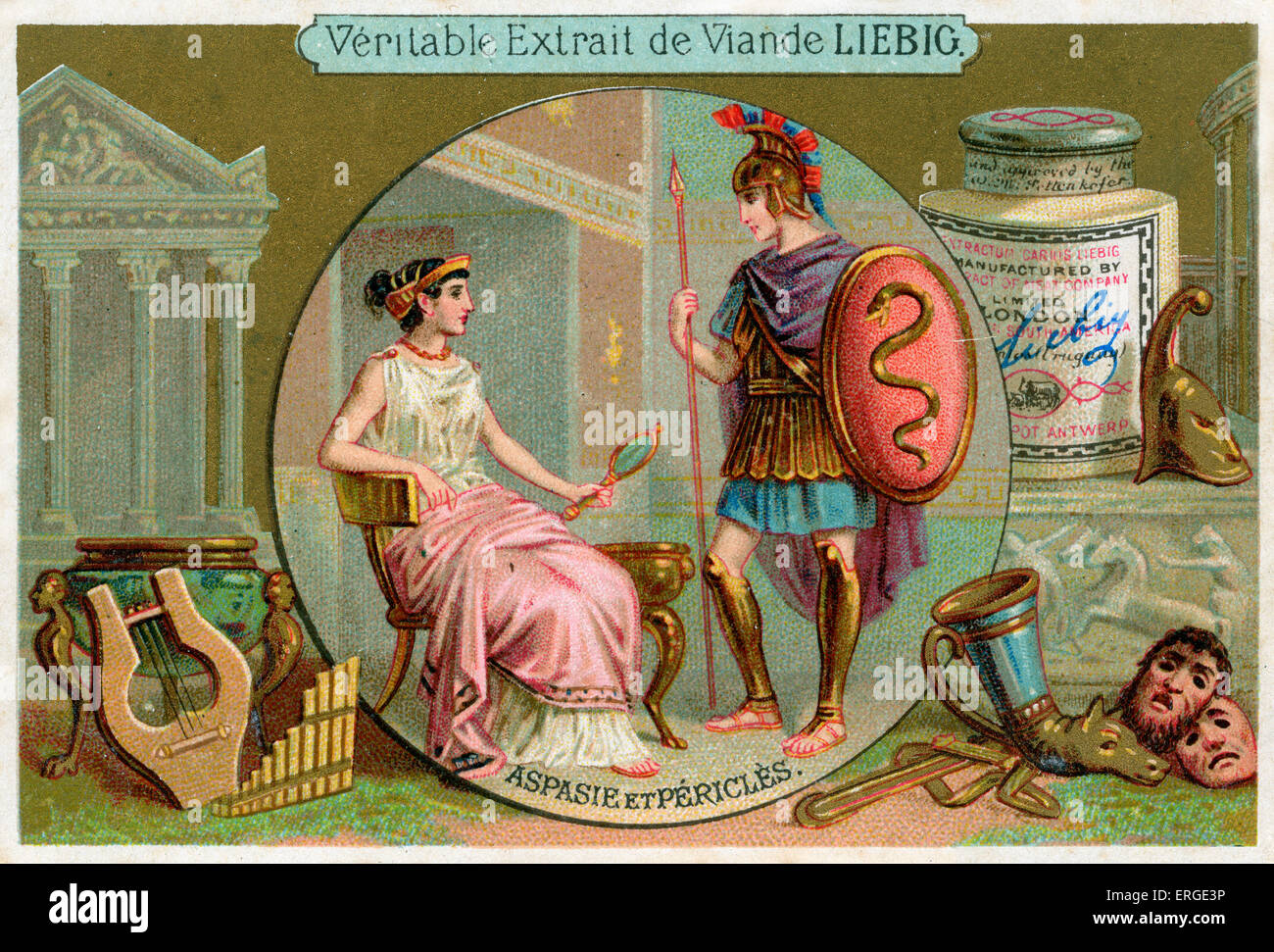 Aspasia und Perikles (griechischer Staatsmann, Redner und General von Athen, der Kunst und Literatur ca. 495 – 429 v. Chr. gefördert). (Aspasia Stockfoto