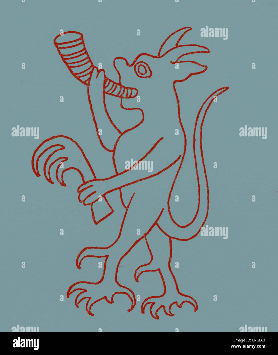 Teufel Fron "Christi Höllenfahrt" - von Gravur von Michael Bürger im Text von Thomas Hearne, c. 1676. Abbildung Stockfoto