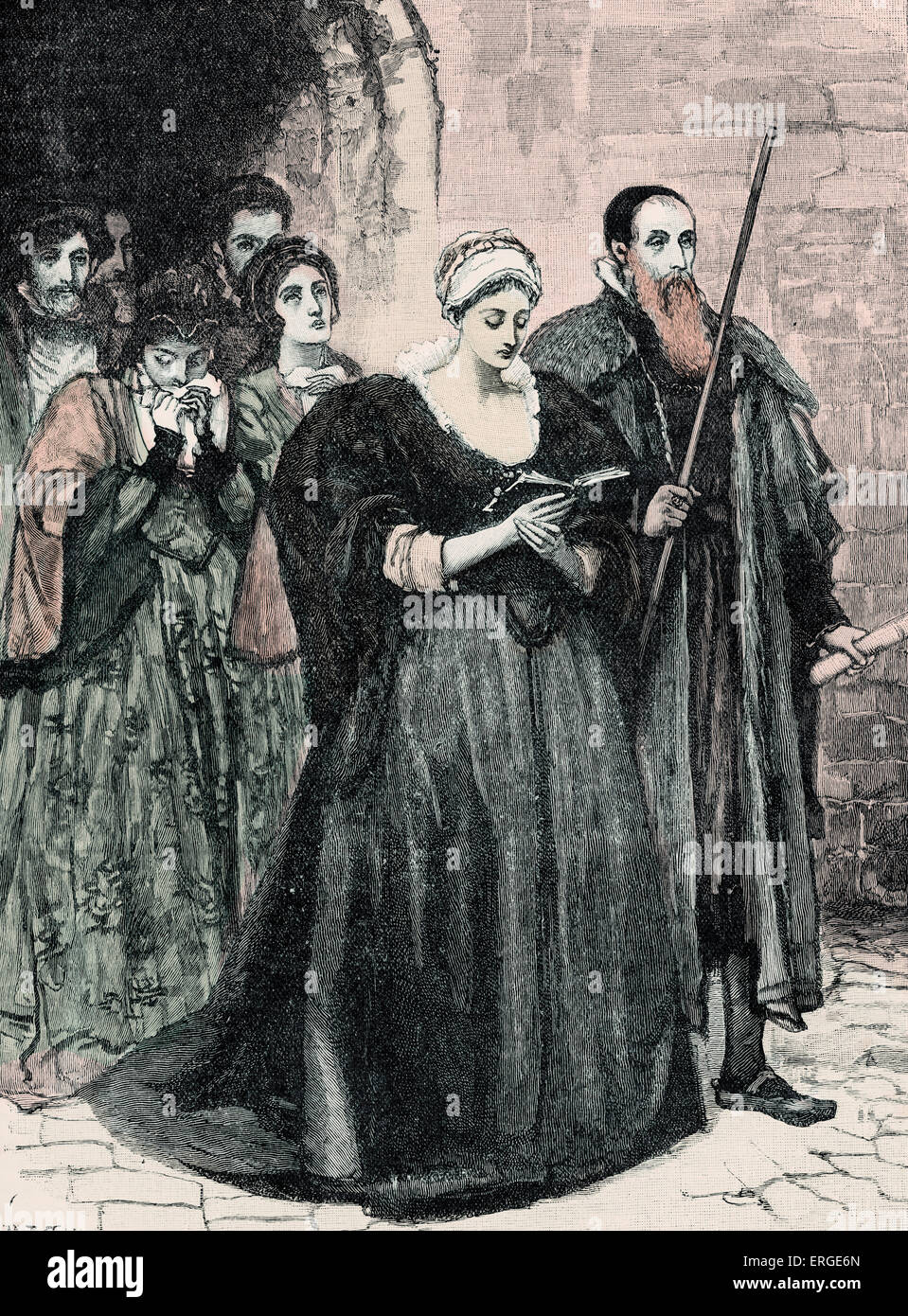 Lady Jane Grey auf dem Weg zu ihrer Hinrichtung. Königin von England und Irland (10 Juli 1553 – 19 Juli 1553): 1536/1537 – 12 Februar Stockfoto