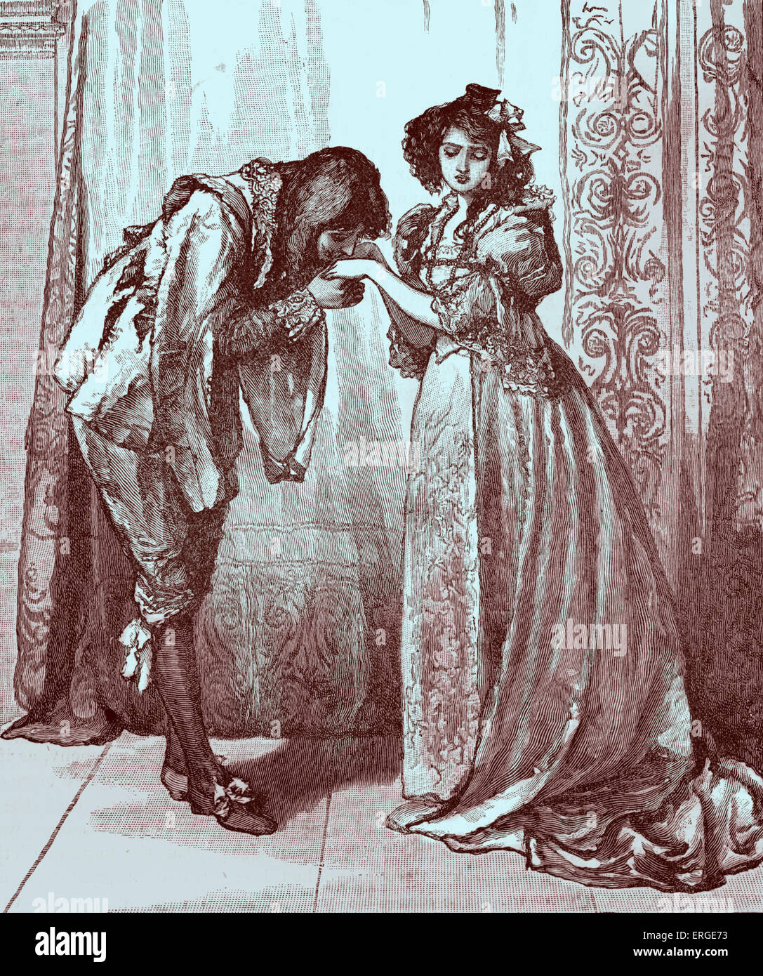 Prinz Charles und die Infantin, Spanien, 1623. Wurde König Karl i. im Jahre 1625: 19. November 1600 – 30. Januar 1649. Charles war in Stockfoto