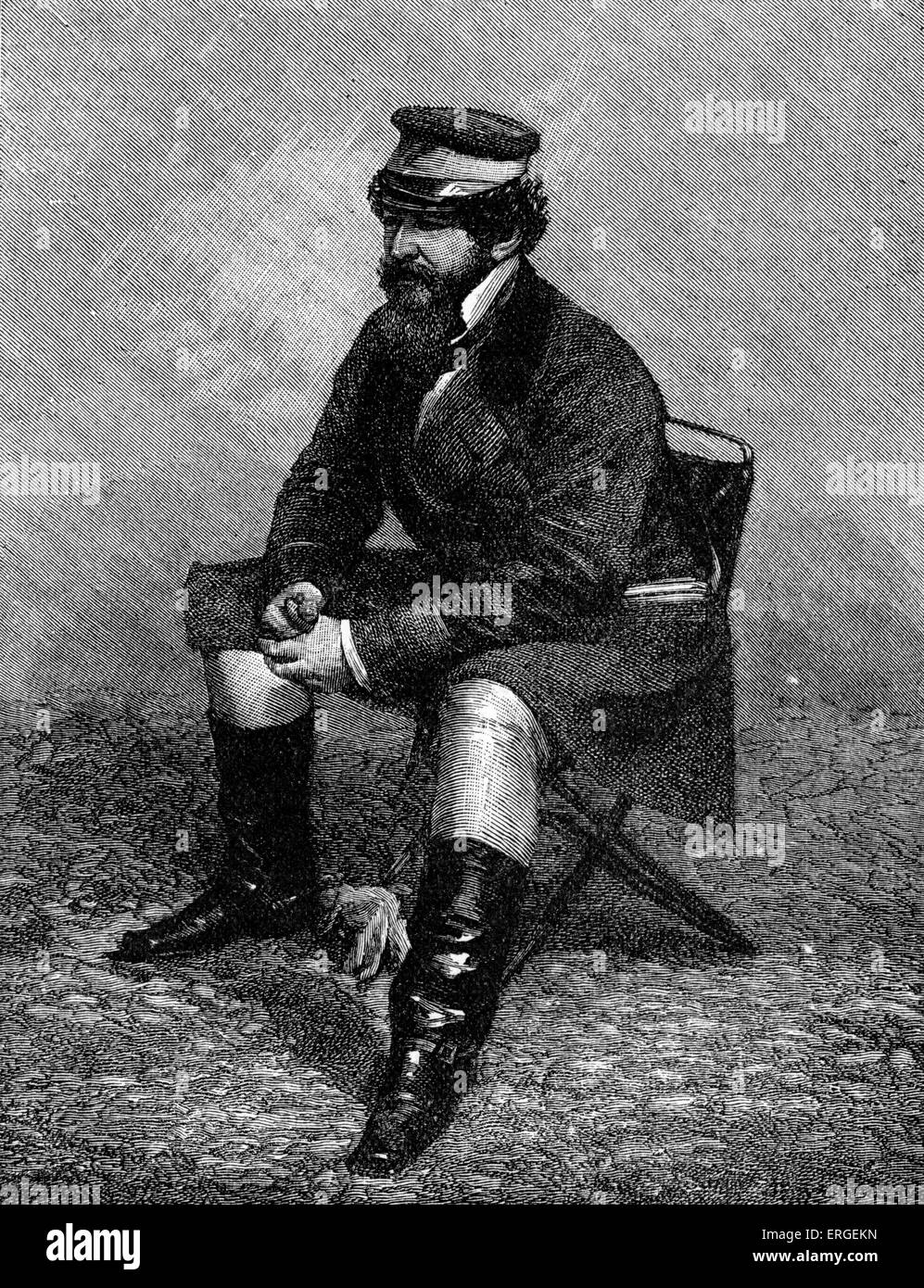 William - Porträt nach Foto auf der Krim (heute Ukraine), c. 1854. Irischer Journalist, einer der Stockfoto
