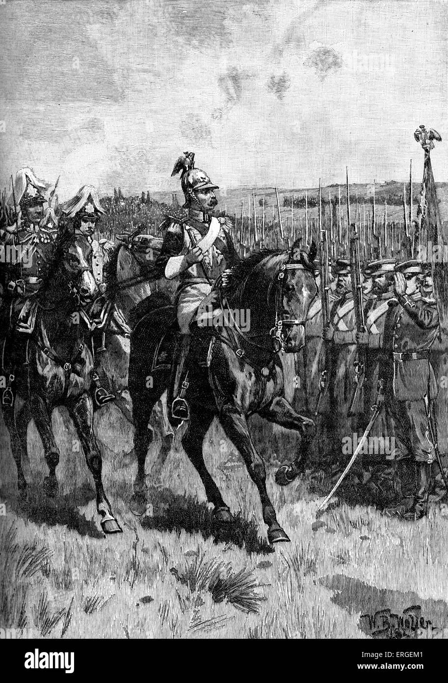 Nikolaus i. von Russland Überprüfung seiner Armee bei Sewastopol während des Krimkrieges (Oktober 1853 – Februar 1856). Konflikt zwischen Stockfoto