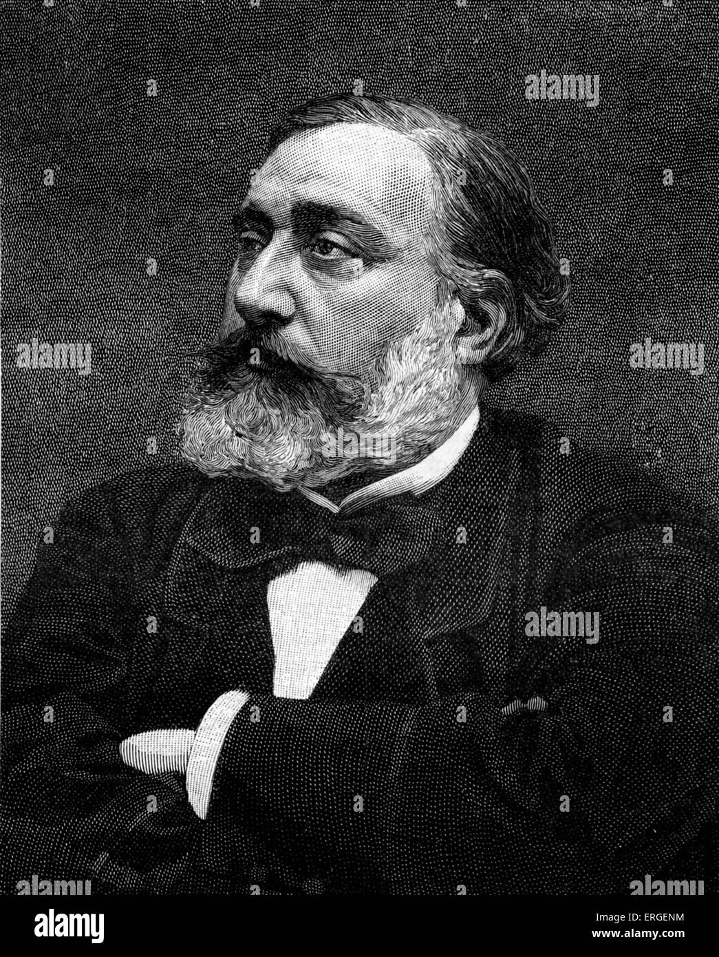 Léon Gambetta - Porträt. Französischer Staatsmann prominente nach Franco-Preussischer Krieg. 2. April 1838 – 31. Dezember 1882. Stockfoto