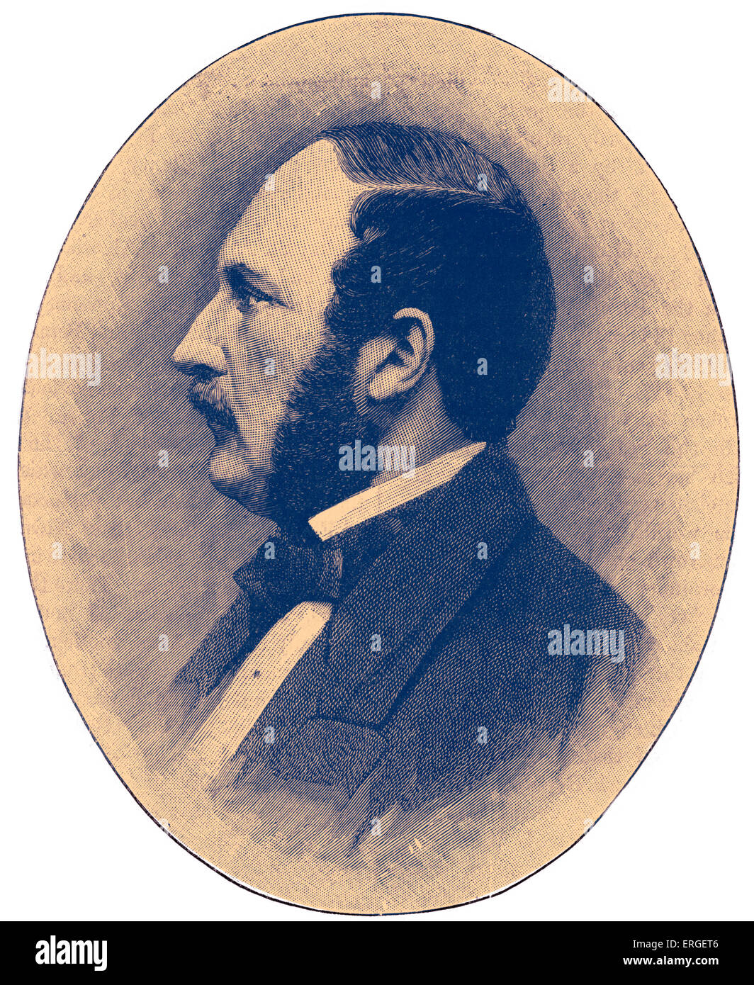 Prinz Albert von Sachsen-Coburg und Gotha - Porträt. Kupferstich nach Foto von Mayall und Co., Limited. Deutschen Prinzen, Prinz Stockfoto