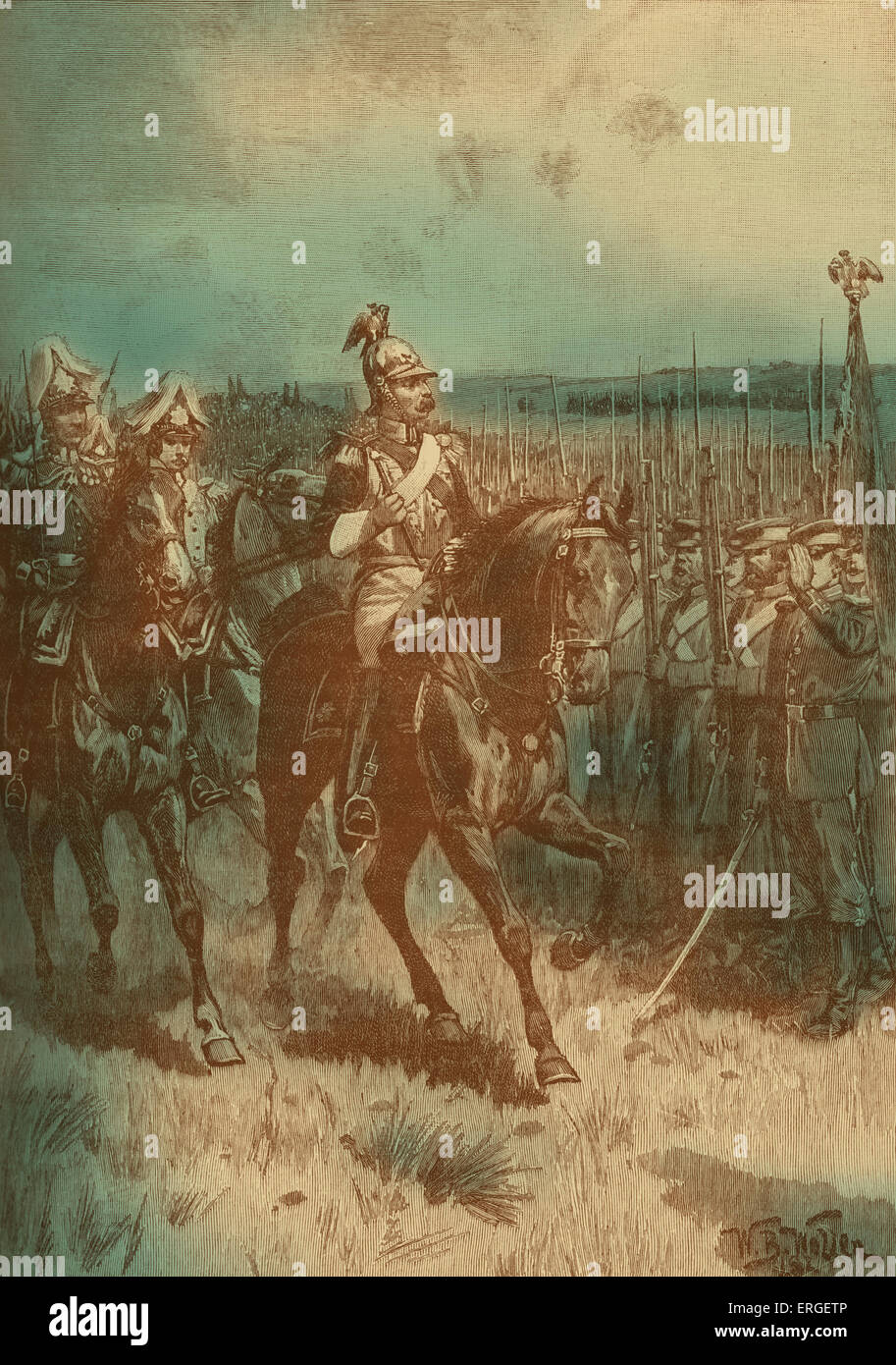 Nikolaus i. von Russland Überprüfung seiner Armee bei Sewastopol während des Krimkrieges (Oktober 1853 – Februar 1856). Konflikt zwischen Stockfoto
