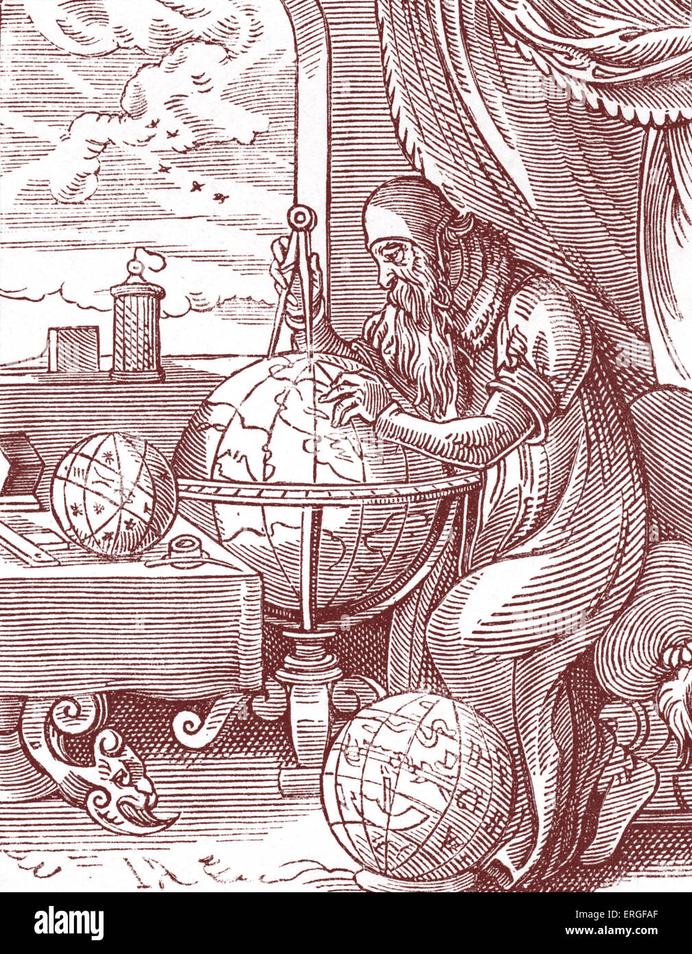 Deutscher Astronom und Cosmographist - von der Fortpflanzung der Holzstich von J. Amman, 16. Jahrhundert. Stockfoto