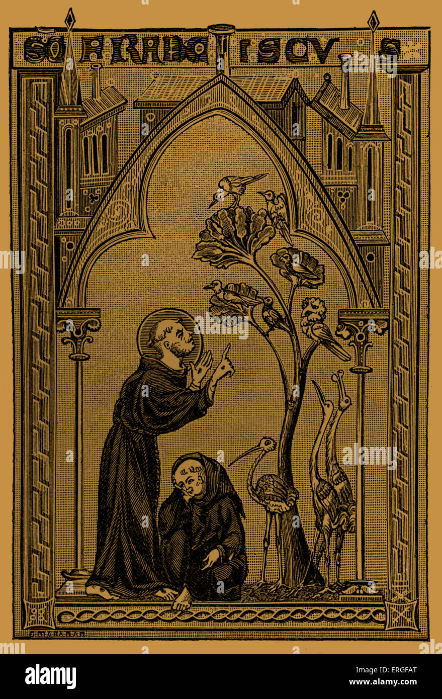 St. Franziskus von Assisi im Gespräch mit der Vögel aus Psalter