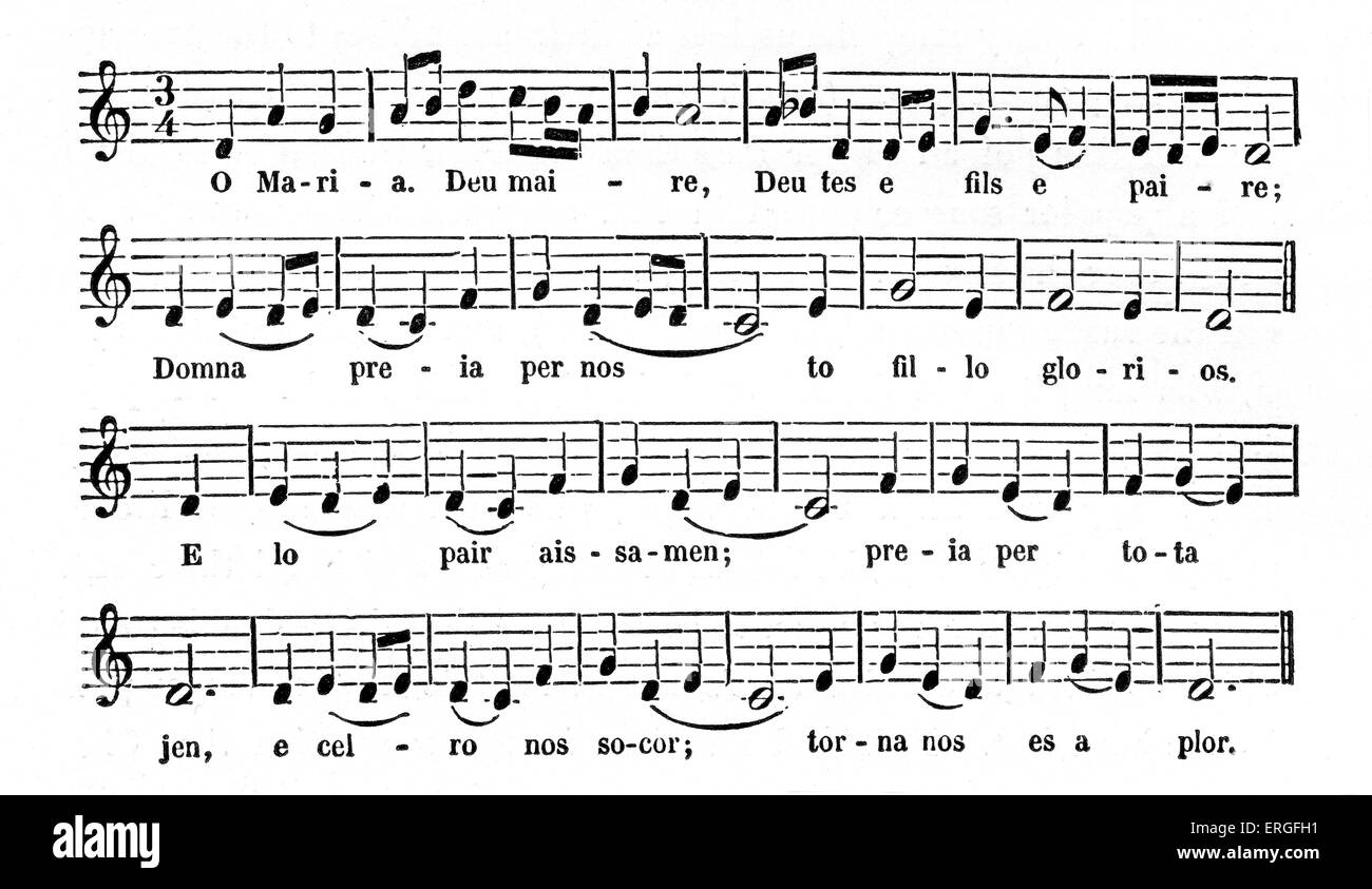 "Lied der Kreuzzüge" - stammt aus dem ersten Kreuzzug (1096) und setzen auf moderne Musik von Fétis in seiner "General History of Music" (19. Jahrhundert). Erster Kreuzzug (1096 – 1099), militärische Expedition von römisch-katholischen Europa wieder das Heilige Land in die muslimischen Eroberungen der Levante (632-661) genommen. Stockfoto