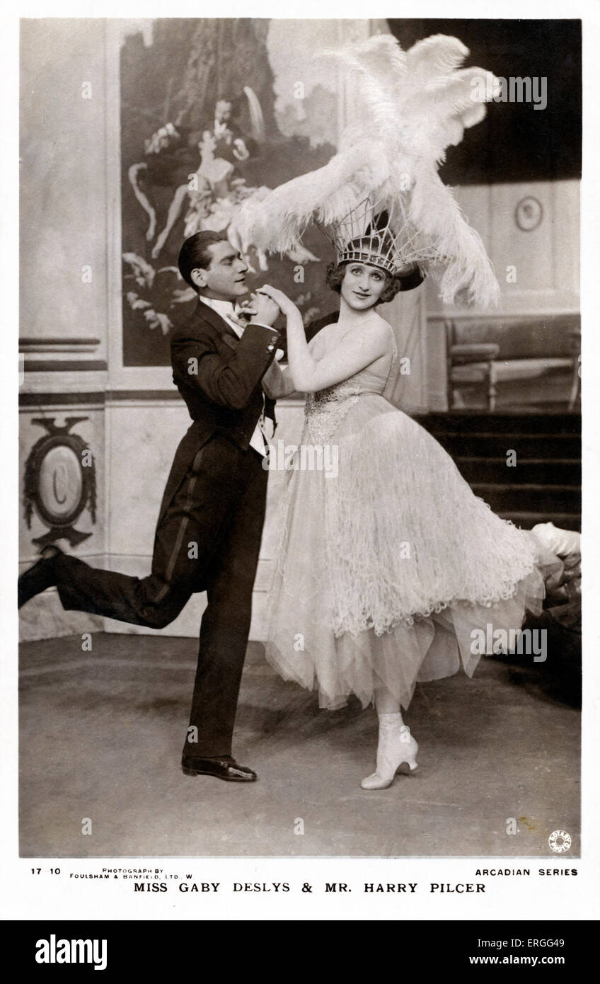 Gaby Deslys und Harry Pilcer c. 1910er Jahre tanzen. GD: Französisch - Tänzerin, Sängerin und Schauspielerin geboren. 4. November 1881 – 11. Februar 1920. Stockfoto