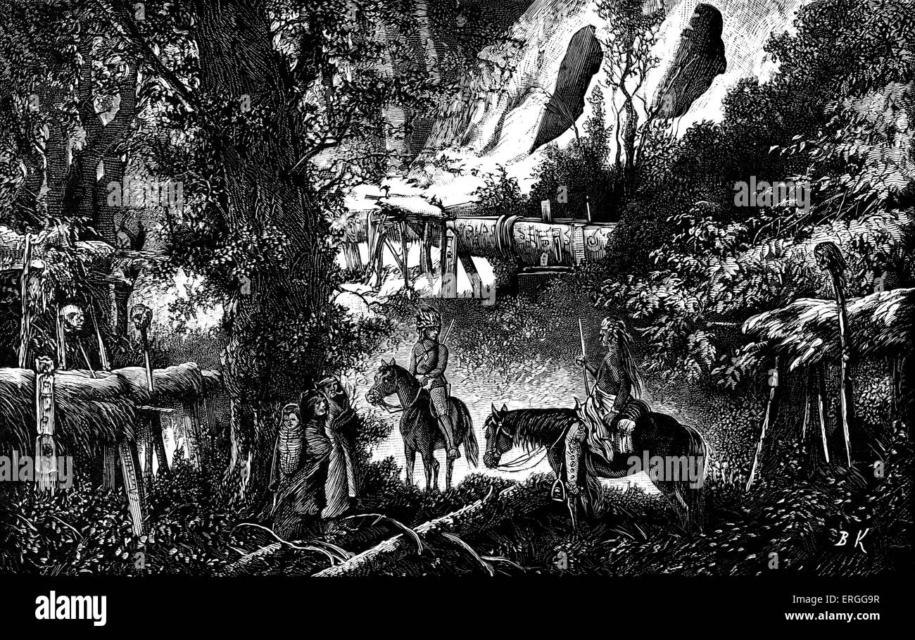Ein Navajo Indian Friedhof in Arizona c. 1880 s.   Schädel auf Stöcken. Illustration von Bohuslav Kroupa (1838-1912) Stockfoto