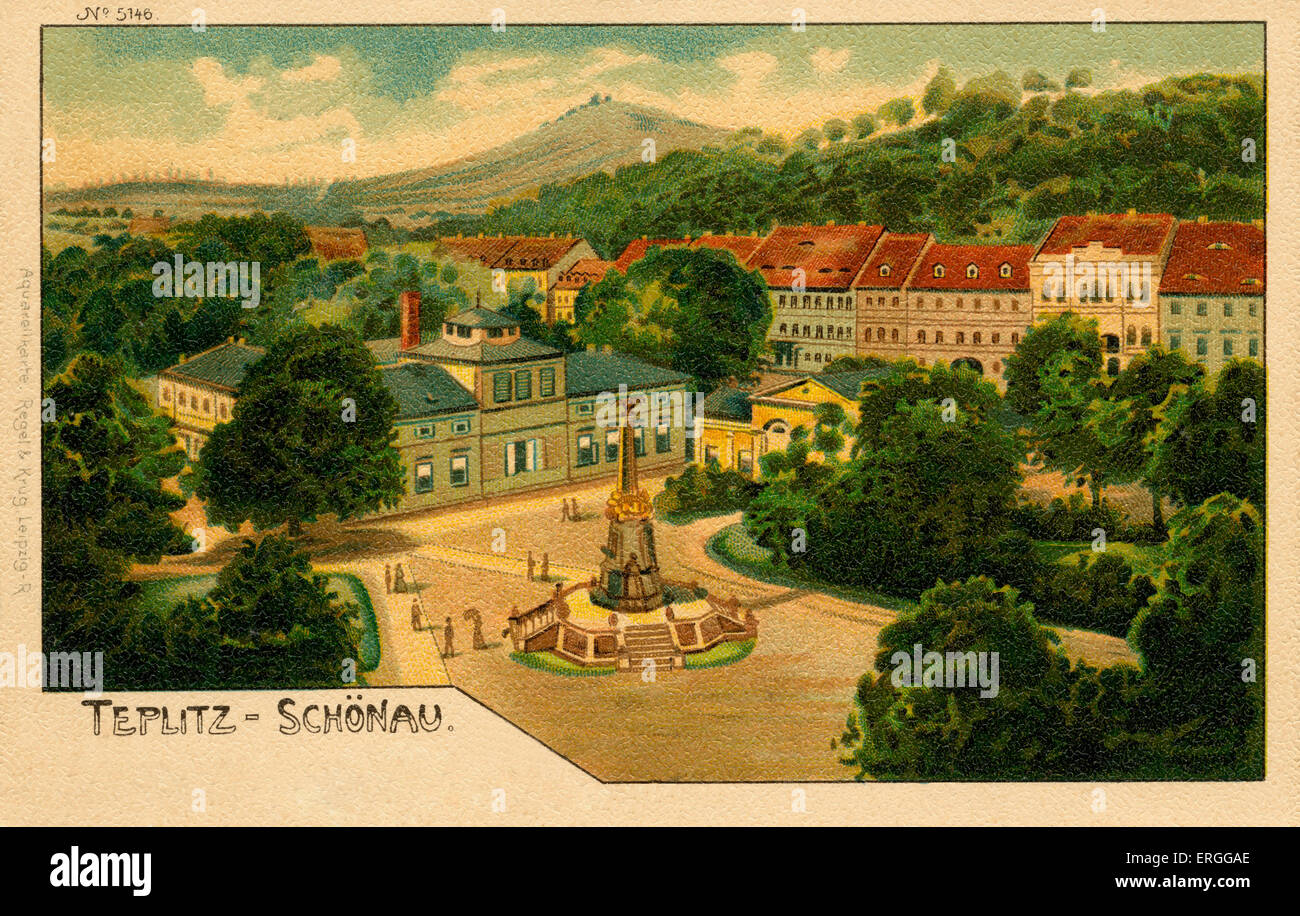 Teplitz - Schönau (heute Teplice, Tschechische Republik). C. 1905. Kurort. Stockfoto