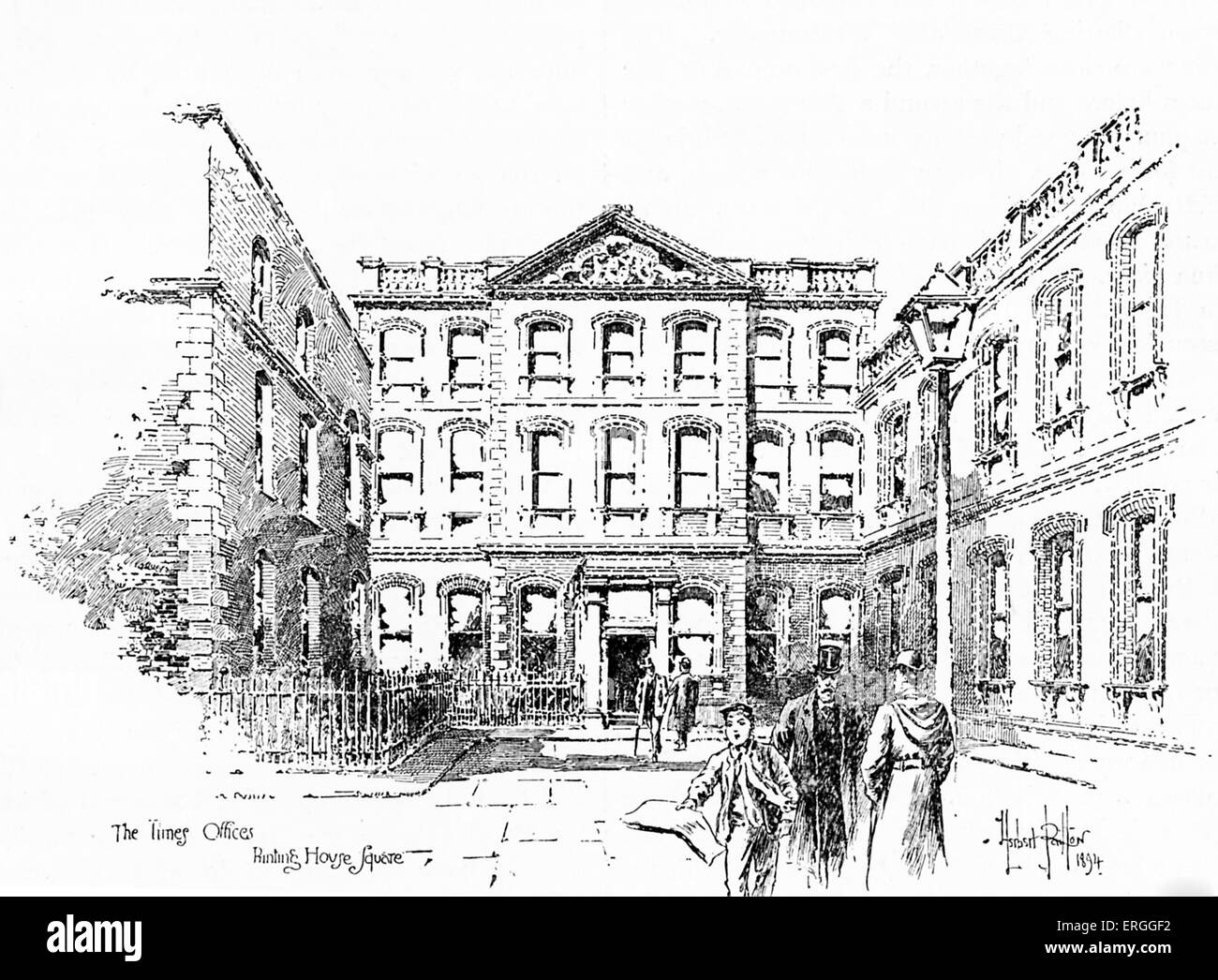 Die Zeiten Office Printing House Square, London. VEREINIGTES KÖNIGREICH. Abbildung, 1894. Stockfoto