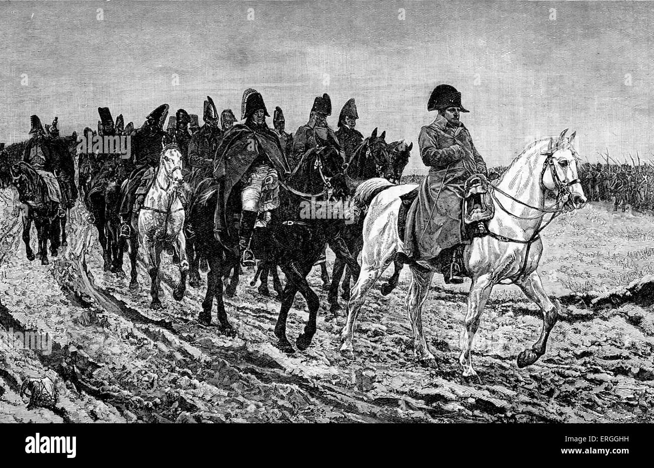 Französische Invasion in Russland 1812: der Rückzug aus Moskau. 24 Juni-14. Dezember 1812. Während der napoleonischen Kriege. Stockfoto