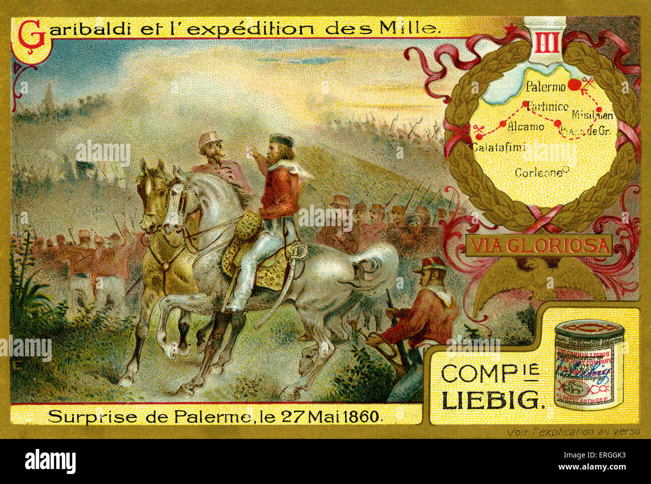 Garibaldi und die Expedition der tausend. Illustration von 1910.  Angriff in Palermo, 27. Mai 1860 zu überraschen. Sizilien. Stockfoto