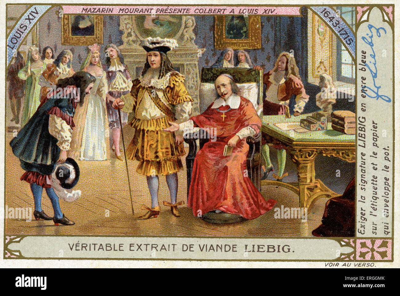 Herrschaft von Louis XIV: Jean-Baptiste Colbert.  Kardinal Mazarin, präsentiert in der Nähe von Tod, Jean-Baptiste Colbert, Louis XIV.  LXIV: Stockfoto
