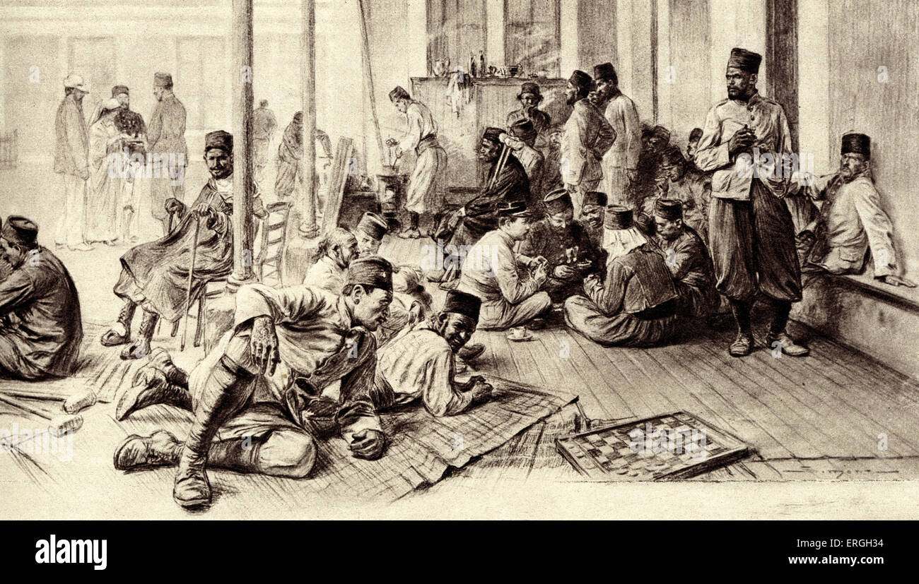 Ersten Weltkrieg: Afrikanische Franzosen Genesung bei Royan, France. April 1916.  Zeichnung von J. Simont. Als nordafrikanischen gestylt Stockfoto