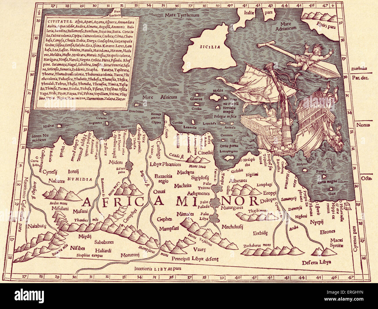 Africa Minor - Karte in Ptolemäus 'Geographia Universalis", 1540 Africa Minor - Karte in Ptolemäus 'Geographia Universalis", 1540