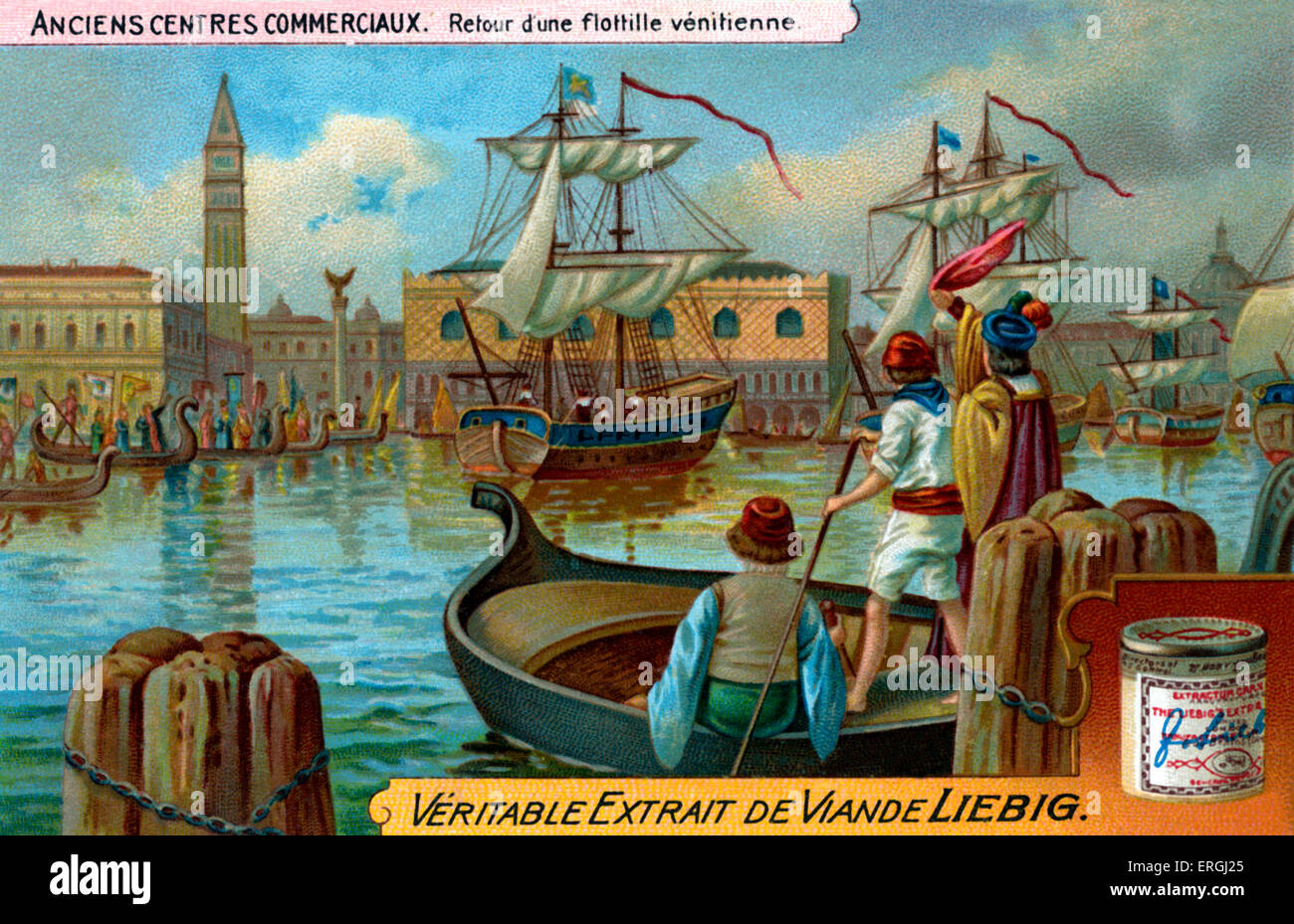 Alten Einkaufszentren: Venedig: Rückkehr der eine Flottille. (Französisch: "Retour d ' une Flottille Vénitienne"). Abbildung, 1921. Stockfoto