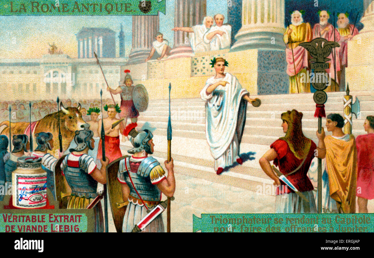 Römischer Triumph - zivile Zeremonie/religiöse Ritus im alten Rom zu Ehren militärischer Kommandant, der eine wirtschaftlich-militärische geführt hatte Stockfoto