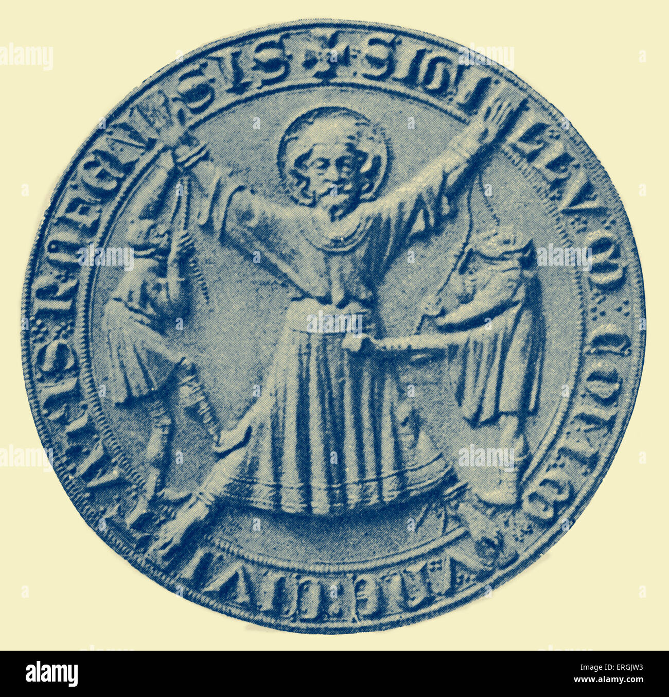 Siegel von Rochester, c. 1300. Vorderseite. Stadt in Kent, UK. Stockfoto