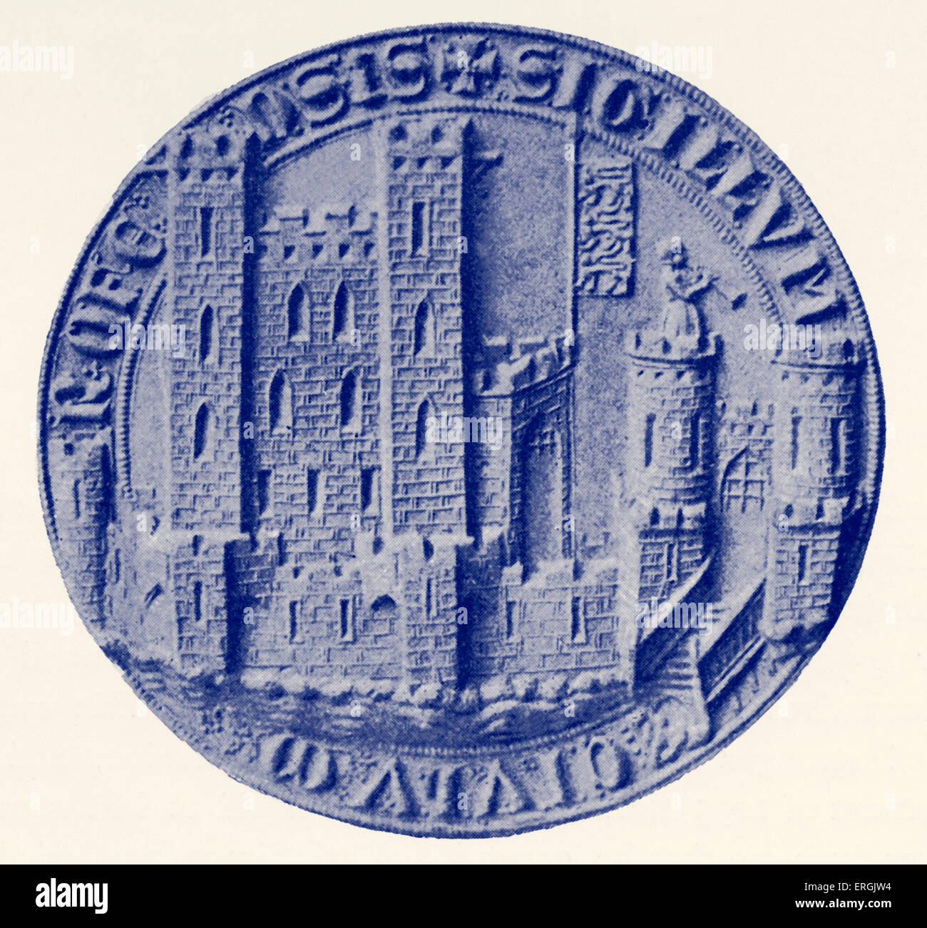 Siegel von Rochester, c. 1300. Rückgängig zu machen. Stadt in Kent, UK. Stockfoto