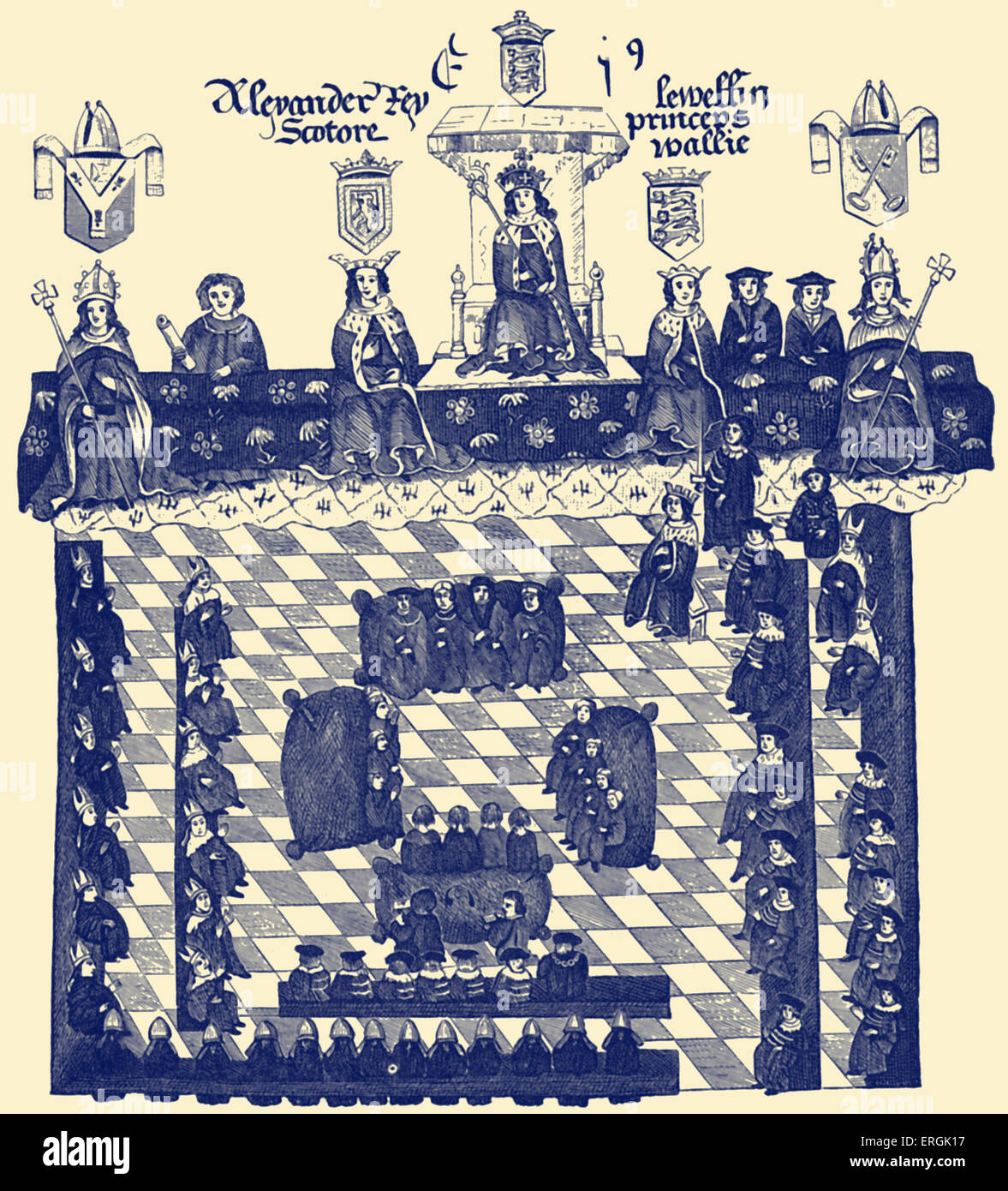 House Of Lords unter Edward Englisch ich. Aus Zeichnung gemacht während der Herrschaft von Edward IV. (1461-1470 & 1471-1480). EI: Auch bekannt als Edward Longshanks / Hammer der Schotten, von 1272 bis 1307 König von England. 17 Juni 1239 – 7 Juli 1307. Stockfoto