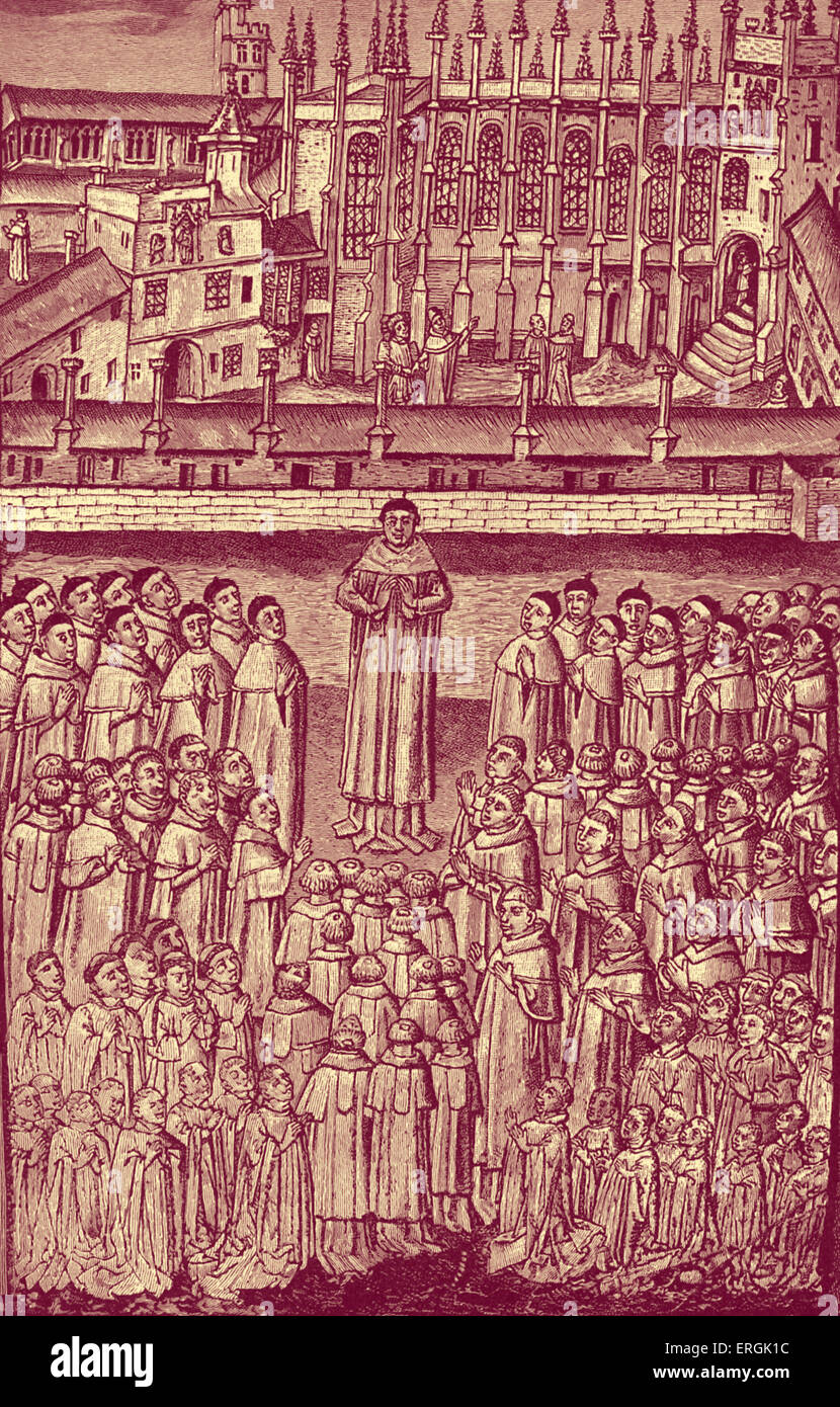 New College, Oxford und seine hundert Angestellten, c. 1453. Stockfoto