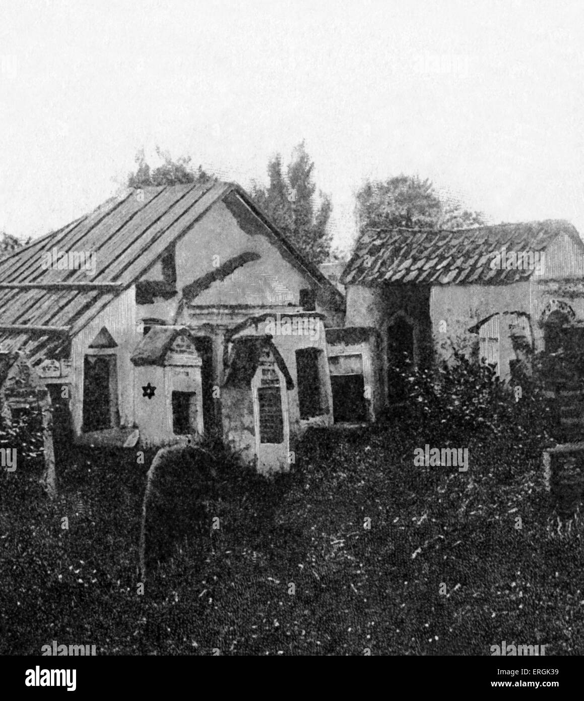 Vilnius / Wilna Synagoge, Litauen Friedhof. Grabstein von Elijah Ben Shlomo Zalman Kremer / Vilna Gaon / Elijah von Wilna - Stockfoto