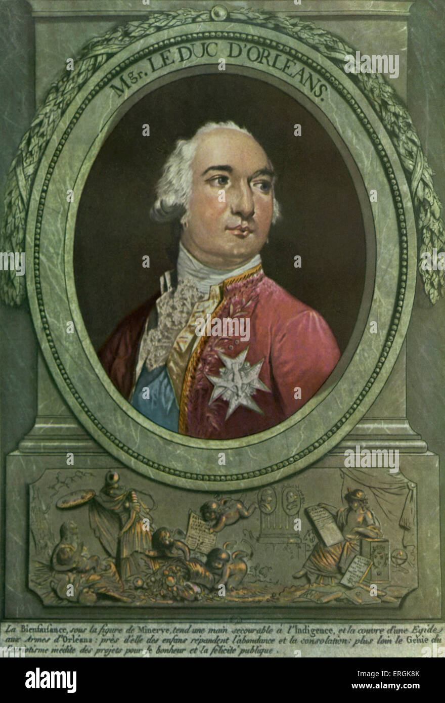 Louis Philippe Herzog von Orléans (1747 – 1793), trägt blaue Schärpe und Insignien des Ordens der Saint-Esprit-1789 - nach Stockfoto