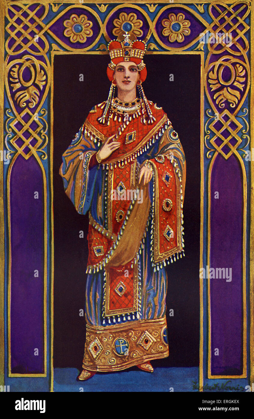 Byzantinische Kaiserin des zehnten, elften und zwölften Jahrhundert n. Chr.. Tragen die Lorum dargestellt. Herbert Norris Künstler starb 1950 - erfordern copyright clearance Stockfoto