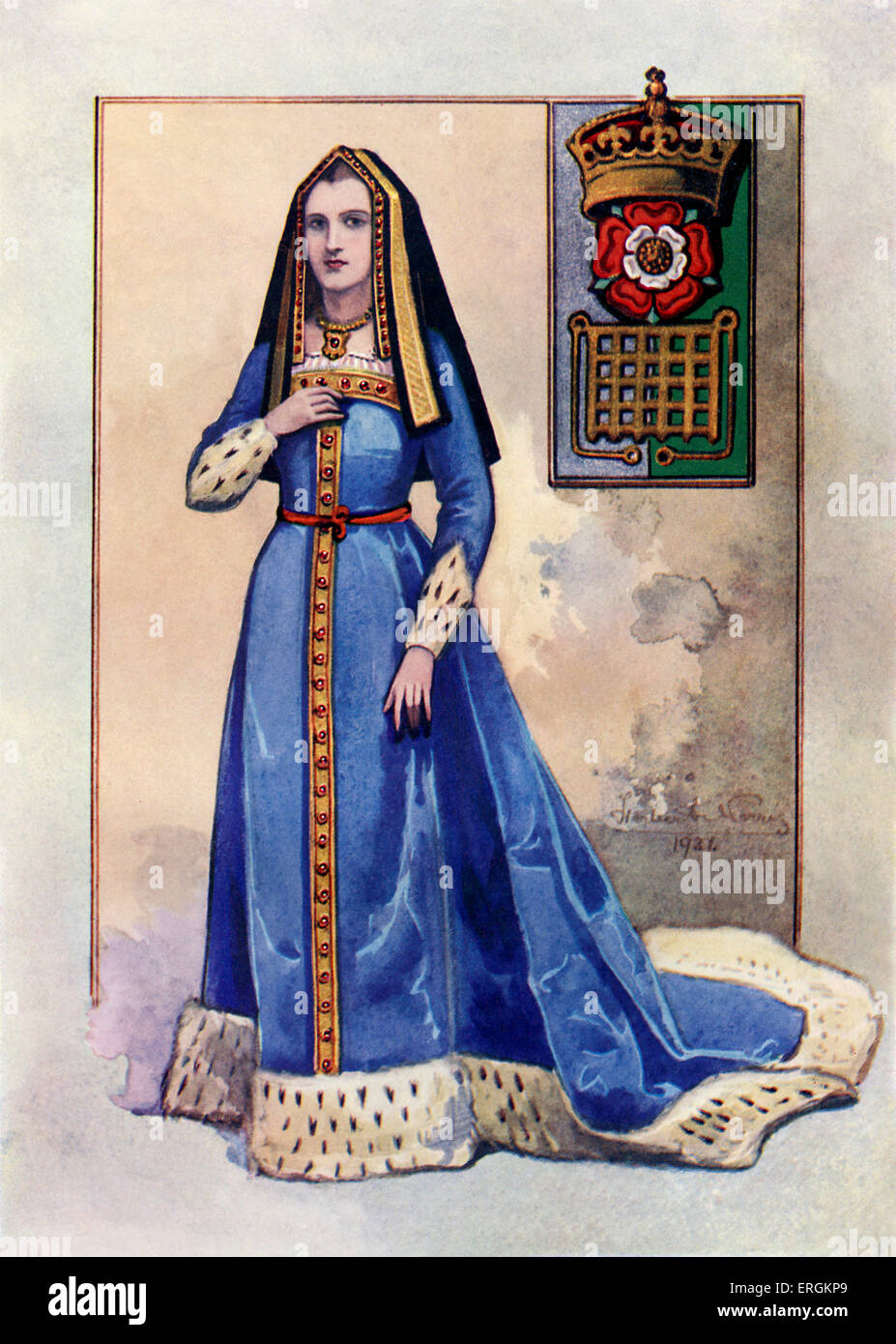 Queen Elizabeth / Elysabeth von York (1466-1503). Queen Consort von England als Ehefrau von König Henry VII. (1457-1509) von 1486 Stockfoto