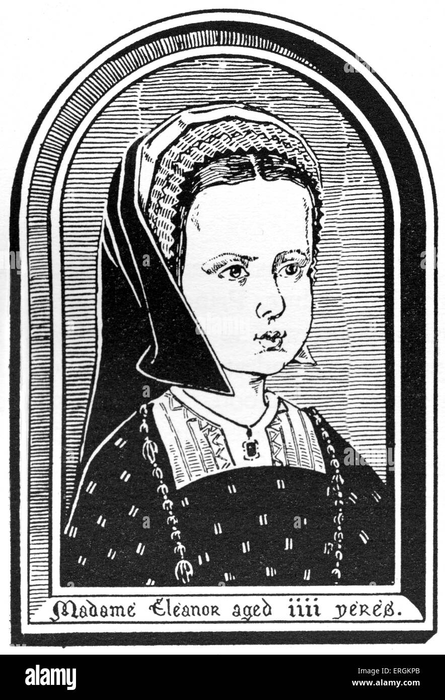 Eleanor von Österreich (1498-1558) ab vier Jahren. Tochter von Johanna von Kastilien (1479-1555) und Philipp i. von Kastilien (1478-1506). Stockfoto