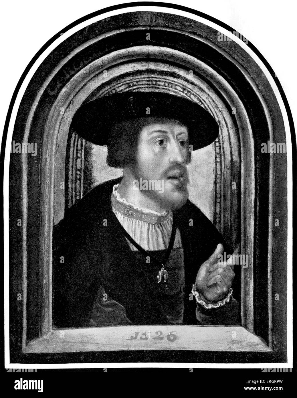 Karl v. (1500-1558) im Jahr seiner Hochzeit mit Isabella von Portugal (1503-1539) im Jahre 1526.  Herrscher des Heiligen Römischen Stockfoto