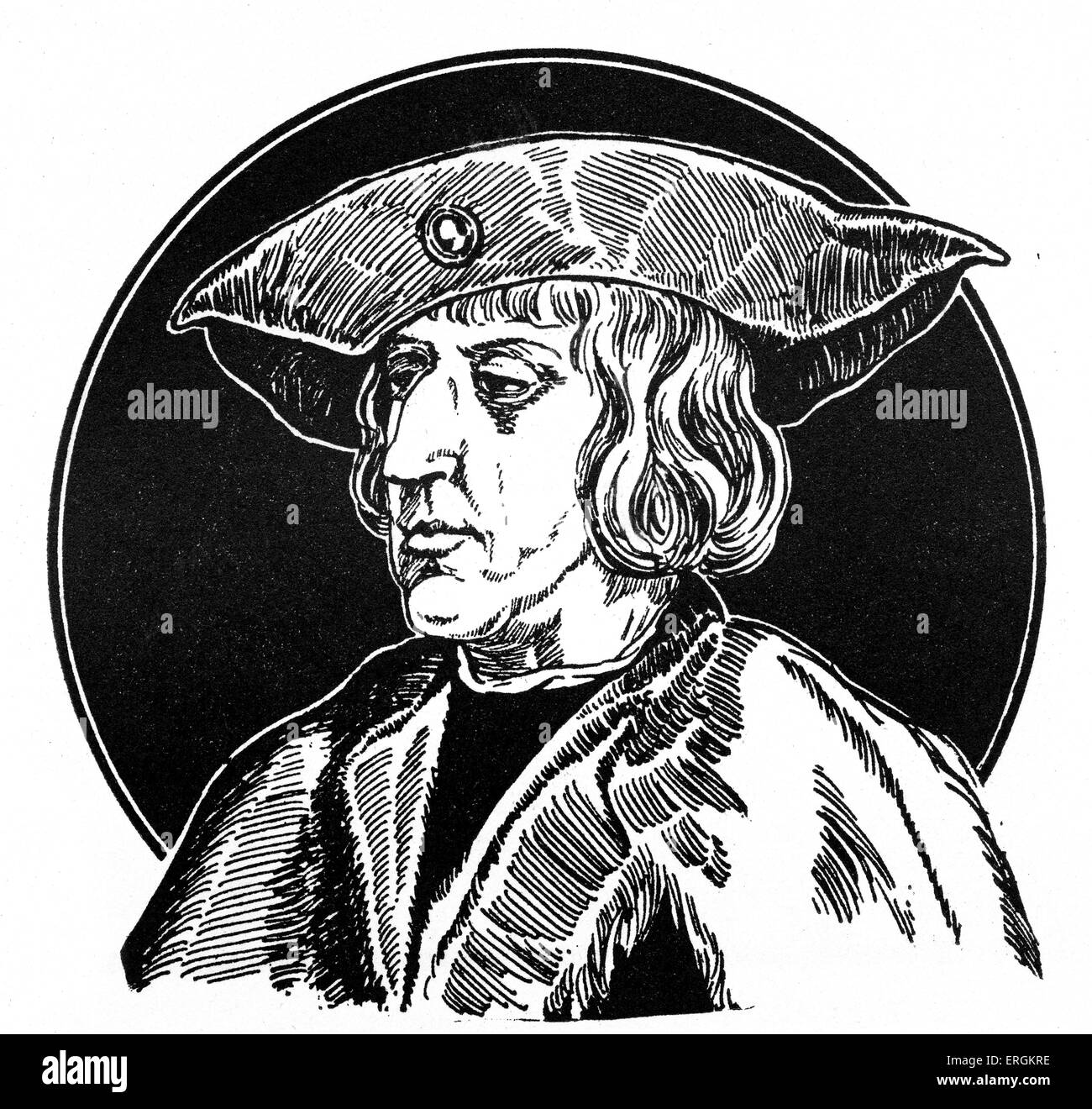 Kaiser Maximilian (1459-1519) im Jahre 1519. König der Römer ab 1486, Kaiser des Heiligen Römischen Reiches von 1493. Nach dem Porträt von Stockfoto