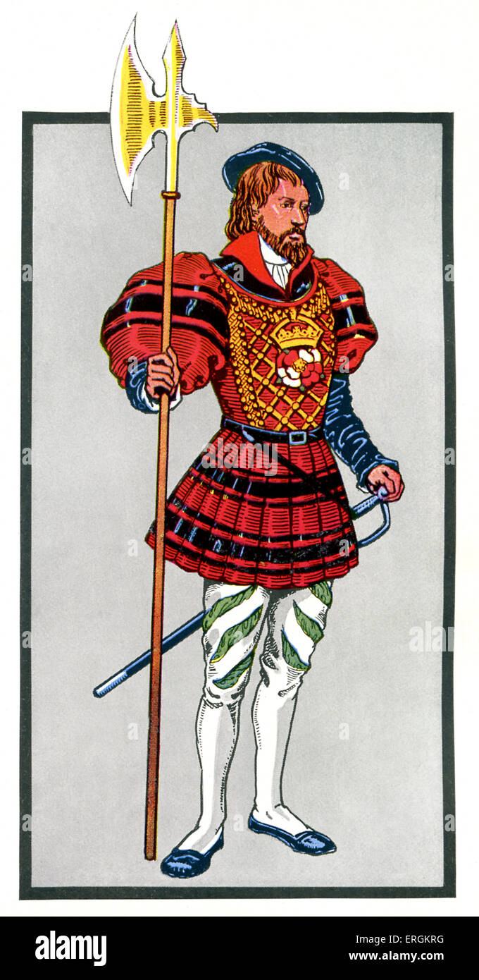 Kostüm eines Yeoman Of The Guard (Beefeater)-Leibwächter, die britischen Monarchen c. 1530-50. Nach dem Original von Herbert Norris Stockfoto