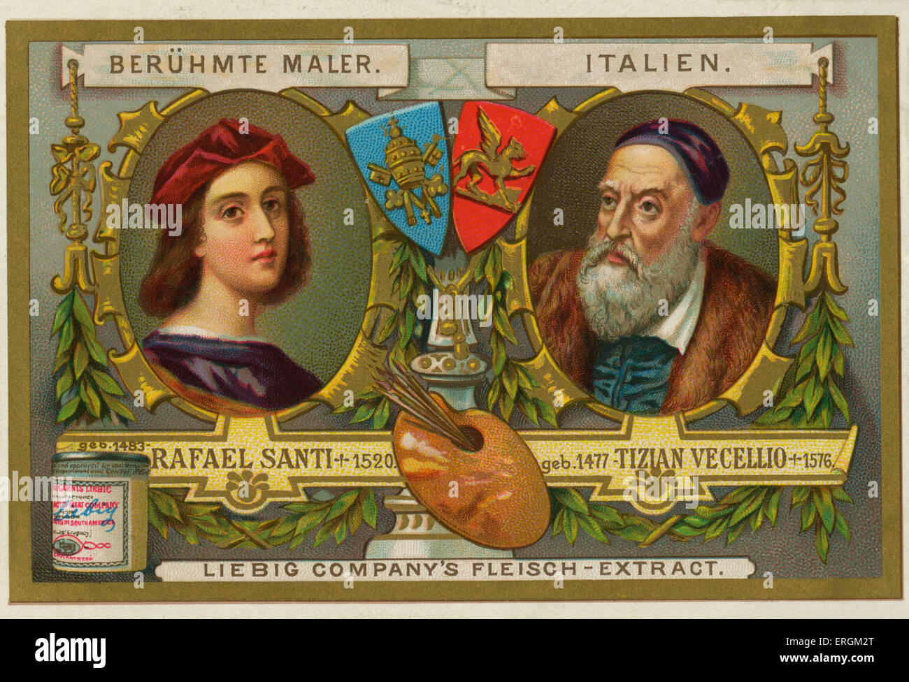 Rafael Santi / Raphael / Raffaello (1483-1520) und Tizian Vecellio / Tiziano Vecelli / Tizian / (1477-1576)-berühmte Italienisch Stockfoto